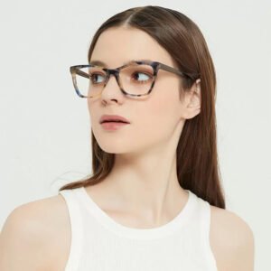 Double Bridge Square Anti-Blue Light Glasses